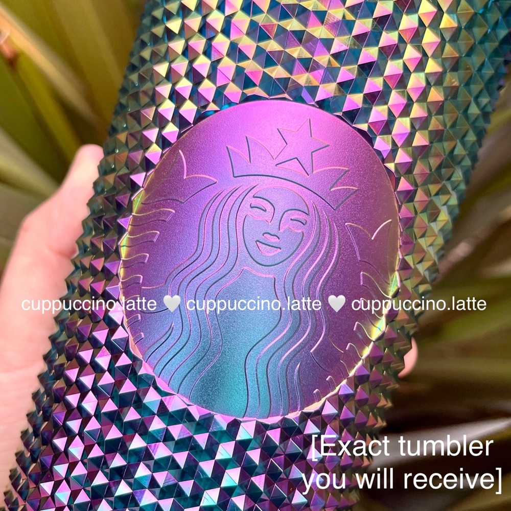 🌈LAST💜Starbucks Metallic Oil Slick Rainbow Studded - Picture 5 of 11